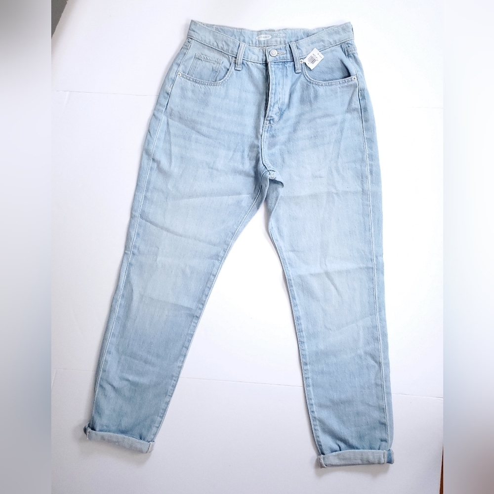 Old Navy Girl's Kids Light Wash Denim High Waisted Straightleg Jeans 16 NWT